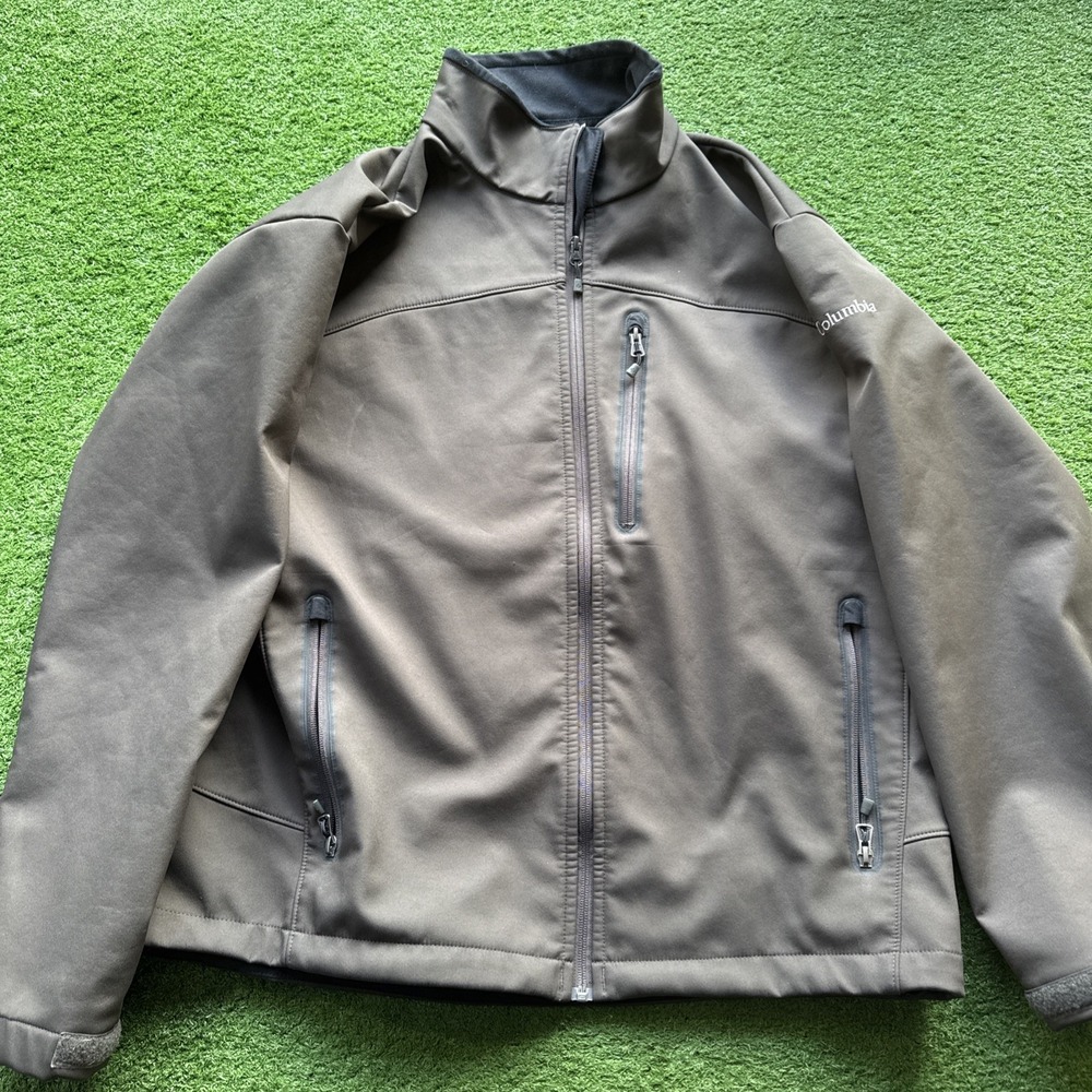 Columbia Men's Dark Brown Fleece Lined Full Zipโ Soft Shell Jacket - XL